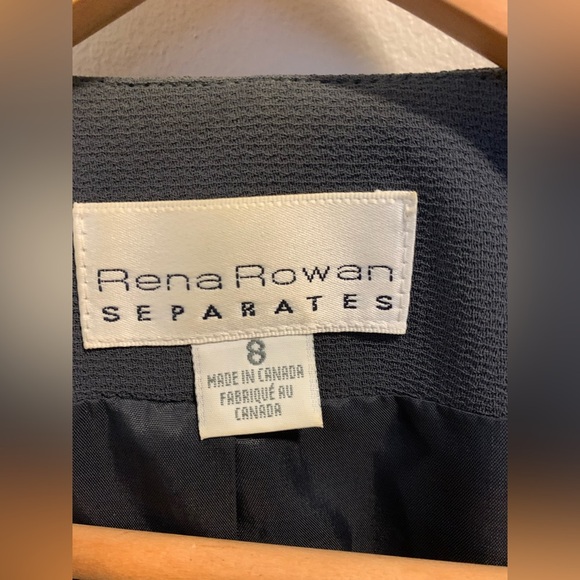 Vtg 90s Rena Rowan Separates Charcoal Single Button Blazer Jacket Size 8 - Picture 3 of 9